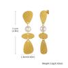 New Geometric Gold Color Layered Circle Dangle Earrings, Waterproof Stainless Steel Crystal Drop Earrings Women Trendy Jewelry