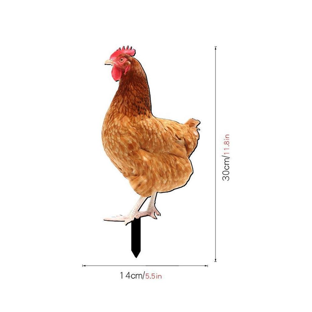 Garden Stakes Decoration Easy To Use Artwork Ornaments Acrylic Figurine Chicken Sculpture for Backyard Patio Garden Porch Fence