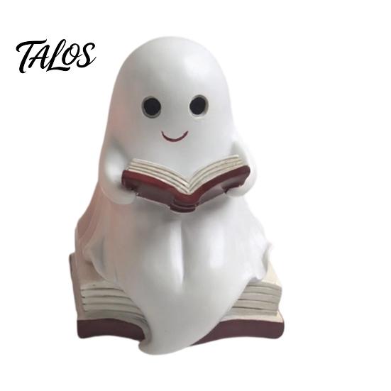 Lightweight LED Night Lamp Halloween Ghost Light, Resin Spooky Table for Bedroom Shelf Amber Violet Light Decor, Warm Purple Glow Gothic Witchy
