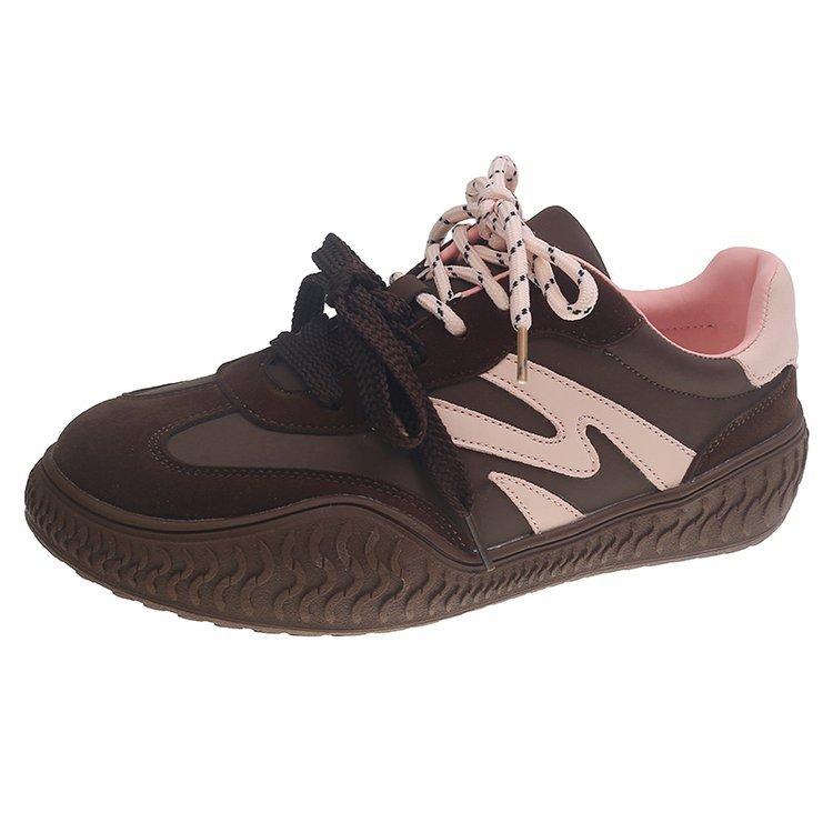 Cowhide version~ 3cm thick-soled Dexun shoes, new sports versatile casual shoes in autumn 2025, women's color matching Forrest Gump shoes