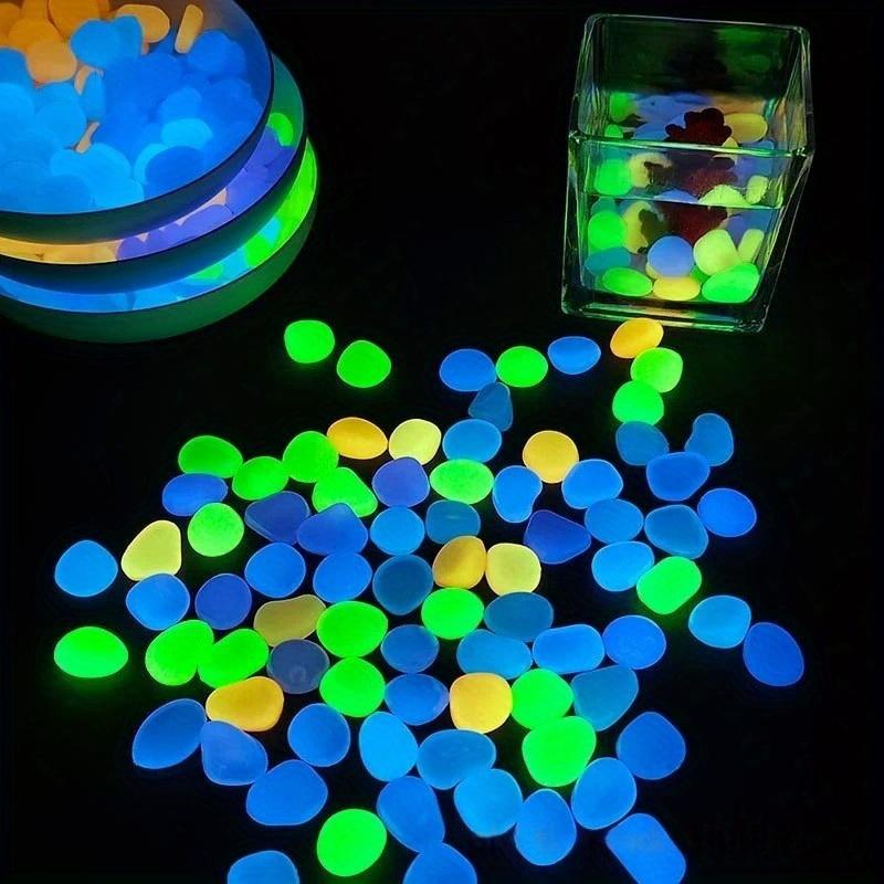 1200Pcs Glow in The Dark Stones Glow Pebbles for Outdoor Garden Luminous Pebbles Fish Tank Rocks Glow Stones Glowing Rocks