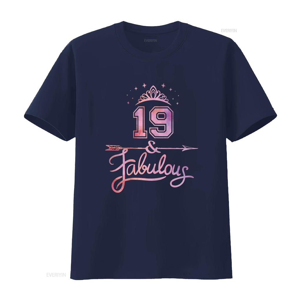 Women 19 Years Old And Fabulous Happy 19th Birthday T Shirt Vintage Washed Fashion Comfortable Slightly Stretched Stylish