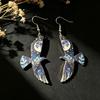 New Eagle Print Night View Wooden Earrings – Stylish and Versatile Fashion Accessories