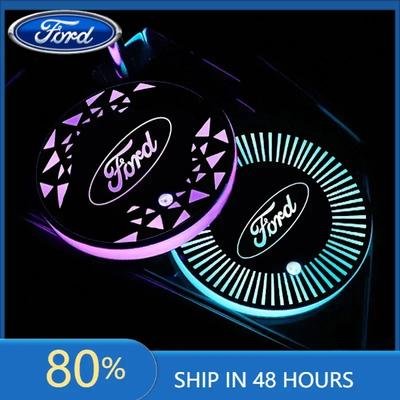 Autosticker 2026 Ford 2025 Hete Auto LED Onderzetter Licht Waterbeker Fleshouder Mat voor Ford Focus 3 MK2 Fiesta MK7 Mondeo Mk4 Fusi