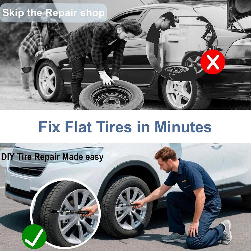 60pcs Self-Service Tire Repair Rubber Nails with screwdriver for Car, Motorcycle, Truck