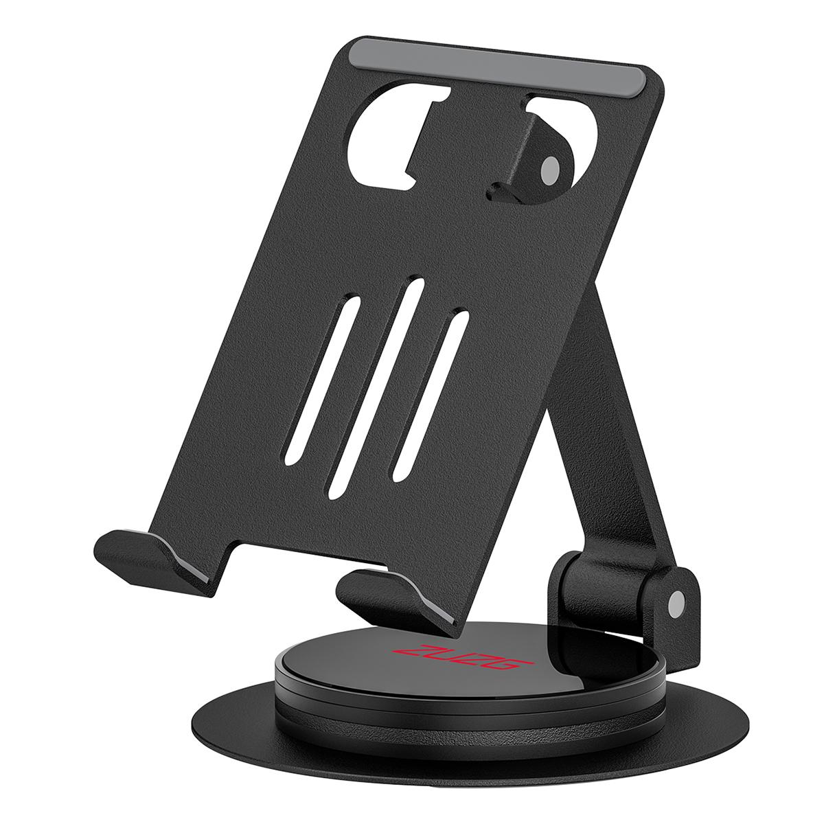 

ZUZG Z21 Adjustable Desktop Phone Mount for iPhone 16/16 Plus/16 Pro/16 Pro Max Carbon Steel Rotary Foldable Phone Tablet Stand Holder A