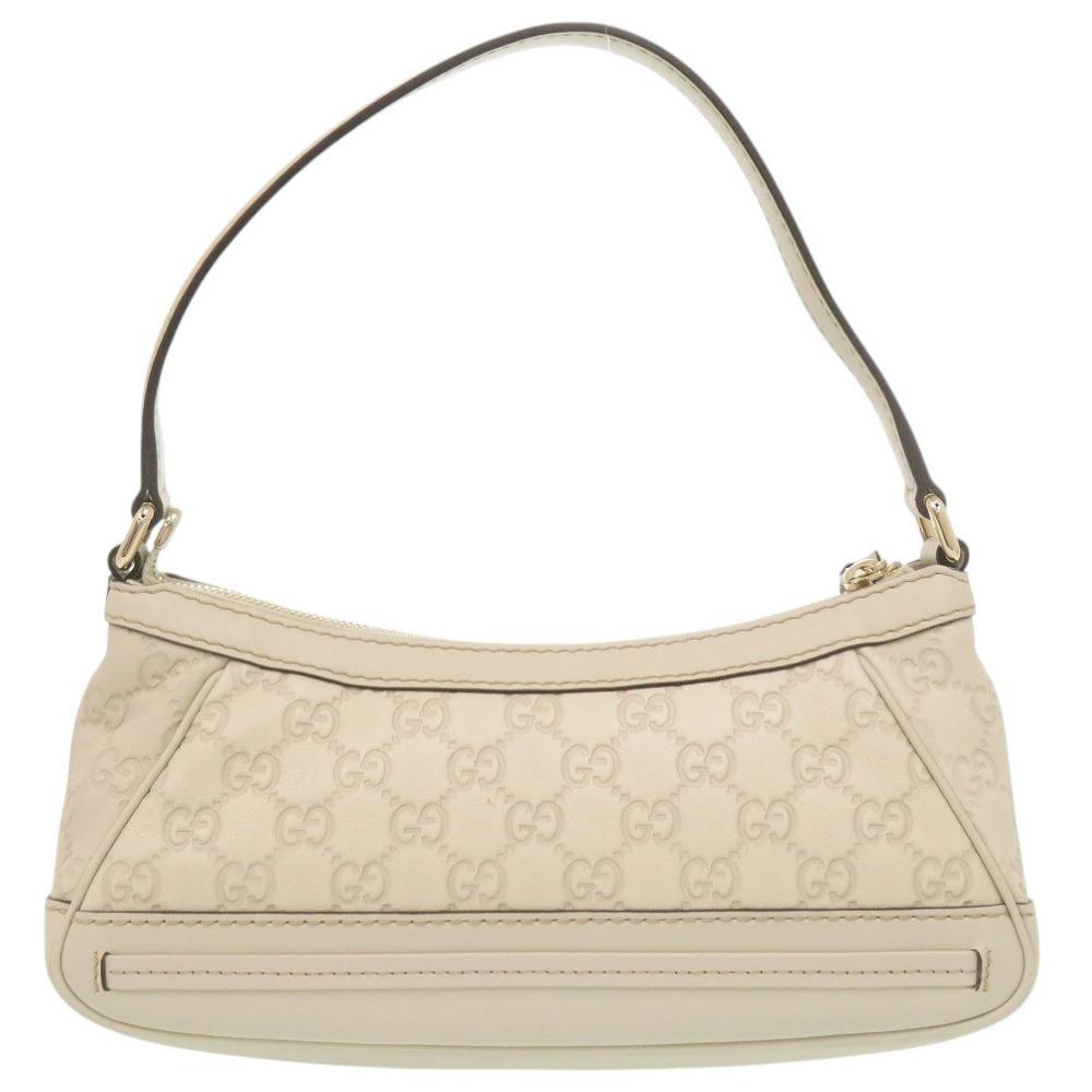 Used AUTHENTIC GUCCI 269893 Guccissima Shoulder Bag White Leather
