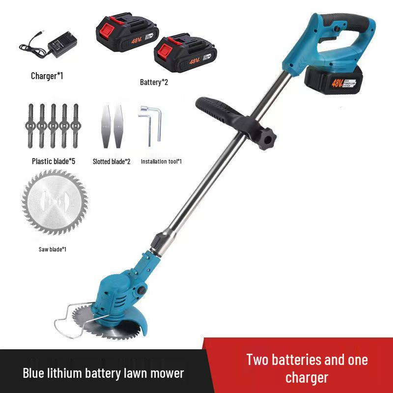 High-Power Rechargeable Electric Lawn Mower & Weeder with Lithium Battery