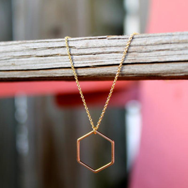 Hexagon Necklace for Women, Elegant Clavicle Chain, Minimalist Design, Versatile Layering Accessory