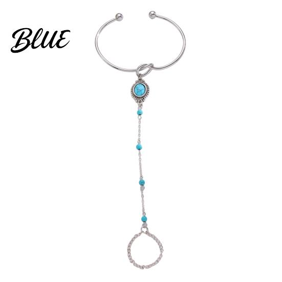 Vacation Style Accessory Fashion Finger Chain & Ring Set Interconnected