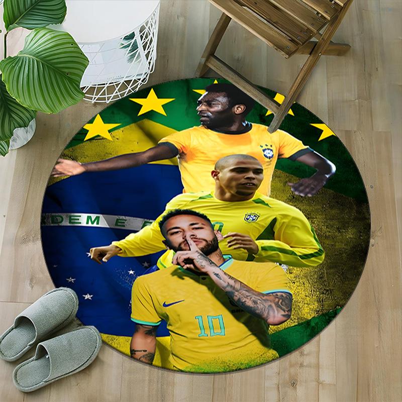 1pc Neymar15 Carpet, Round Rug, Comfortable, Suitable for Entryways, Living Rooms, Office, And Bedrooms, Christmas Decoration