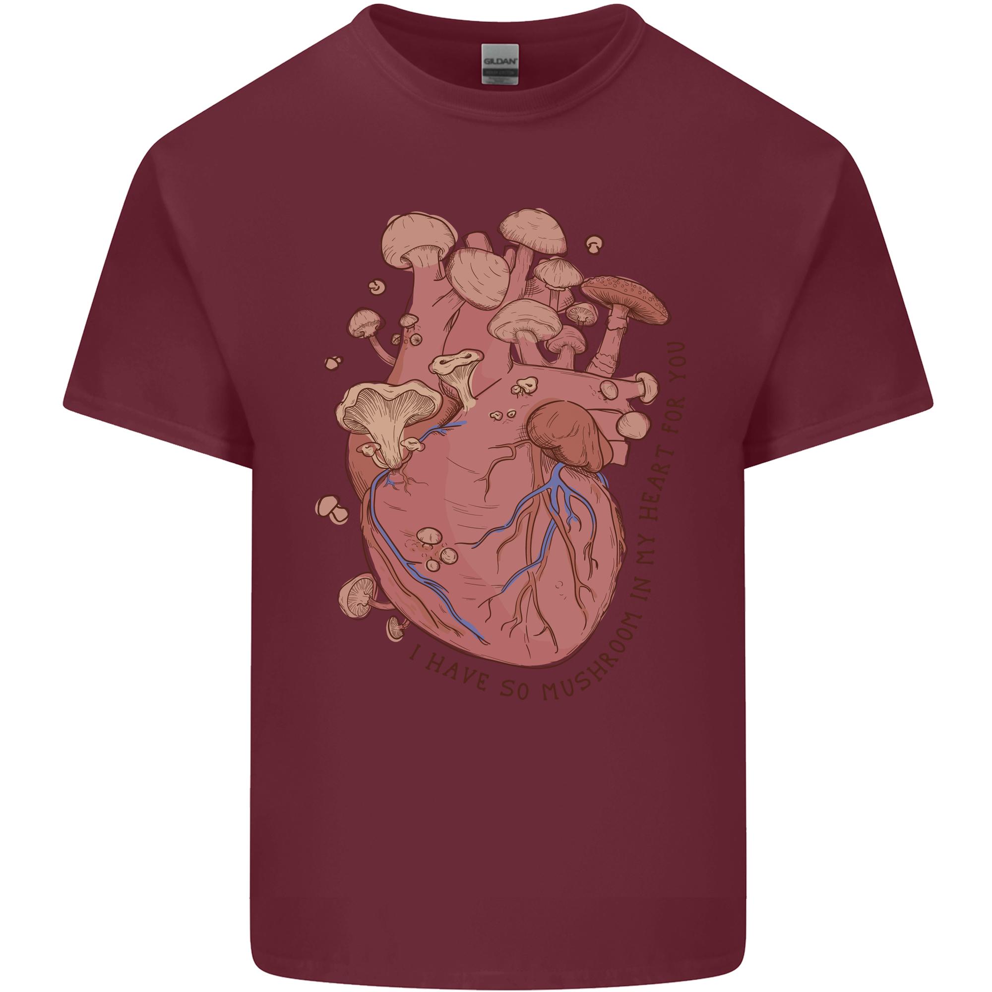 Mushroom Heart Foraging Mycology Unisexs Light Cotton TShirt S