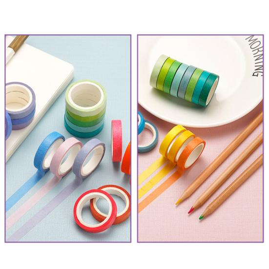 60 Rolls Washi Tape 8mm Wide Rainbow Colored Painters Masking Tape Colorful Decorative