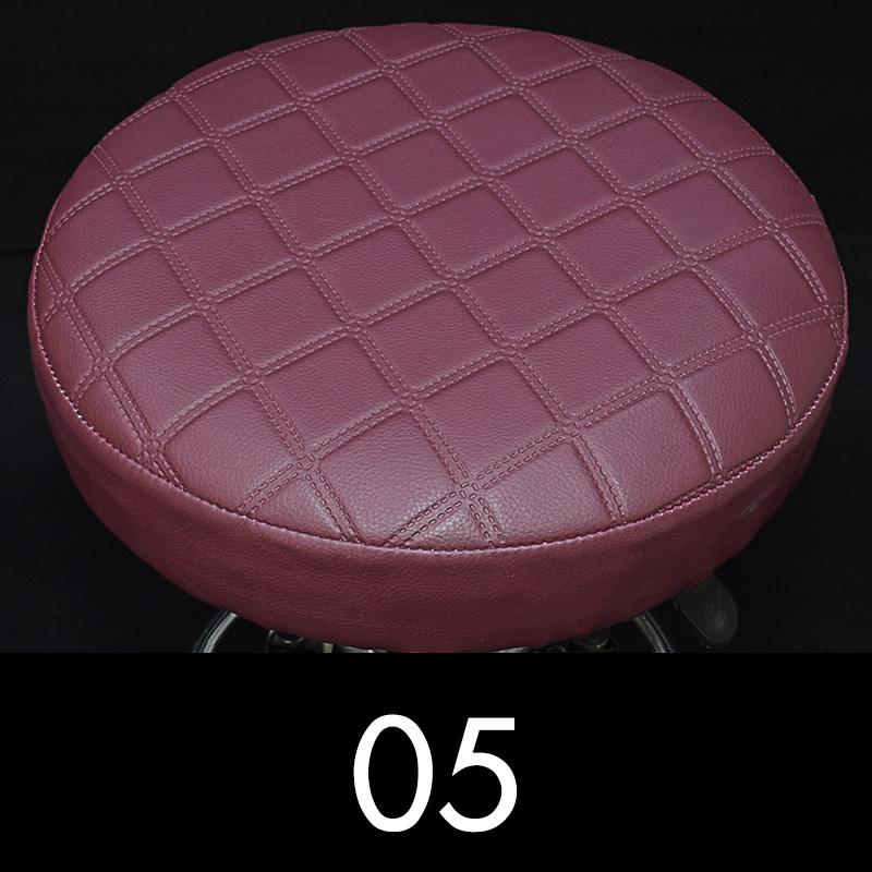 Round Chair Protector Thicken PU Leather Elastic Bar Stool Chair Cover Waterproof Stool Slipcover Small Round Seat Cushion Cover