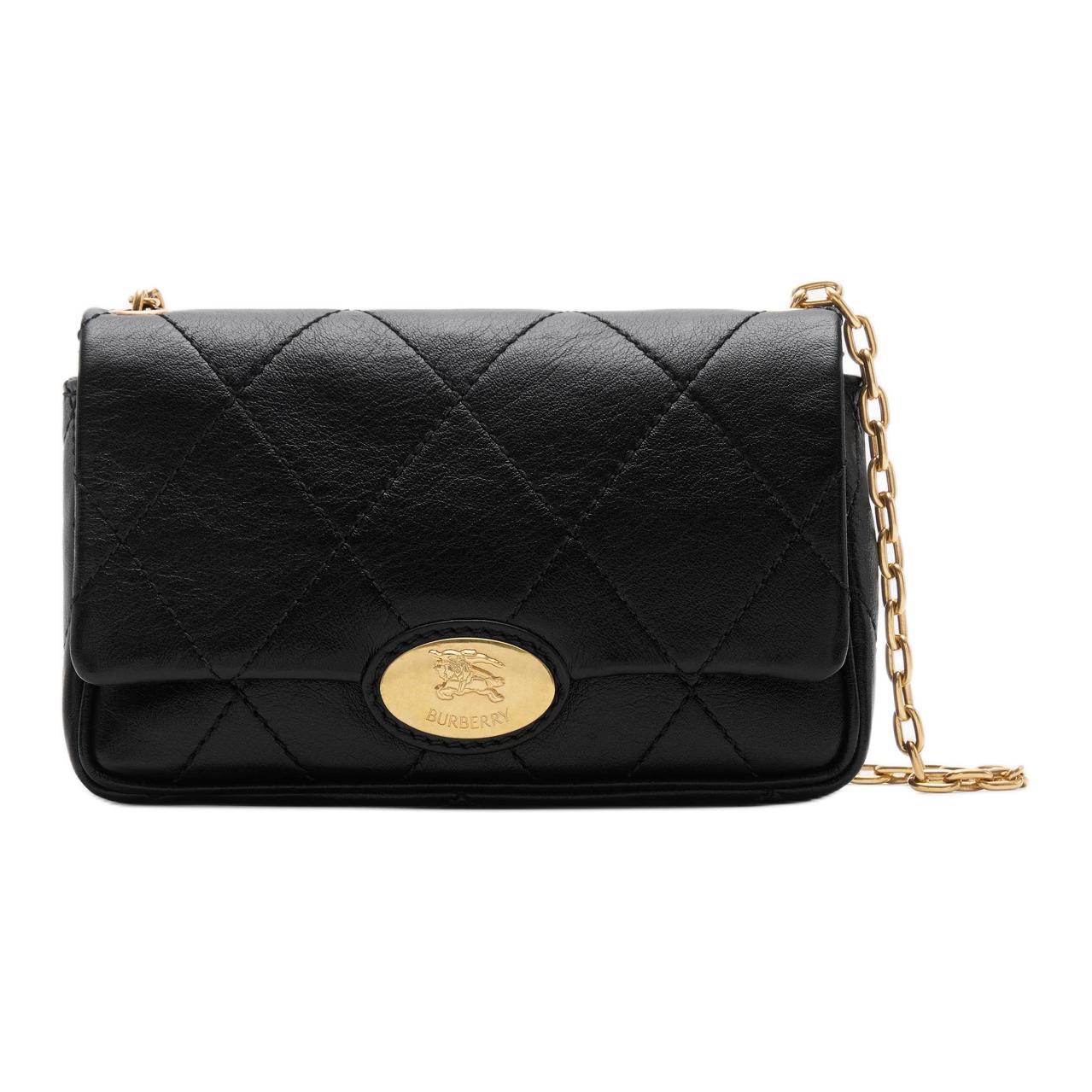 

Burberry Strand Classic Diamond Check Chain Shoulder Bag Women shoulder bag Black 81116401 Basic Set (Bag+Dust Bag)