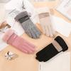 Warm Gloves for Women's Wool Korean Version of Driving Cold proof Plus Velvet Thickened Outdoor Windproof Riding Winter Touch Screen Gloves