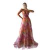 Cross2026 Europe Spring/Summer Mesh Print Spaghetti Strap Dress - INS Vacation Casual Party Style