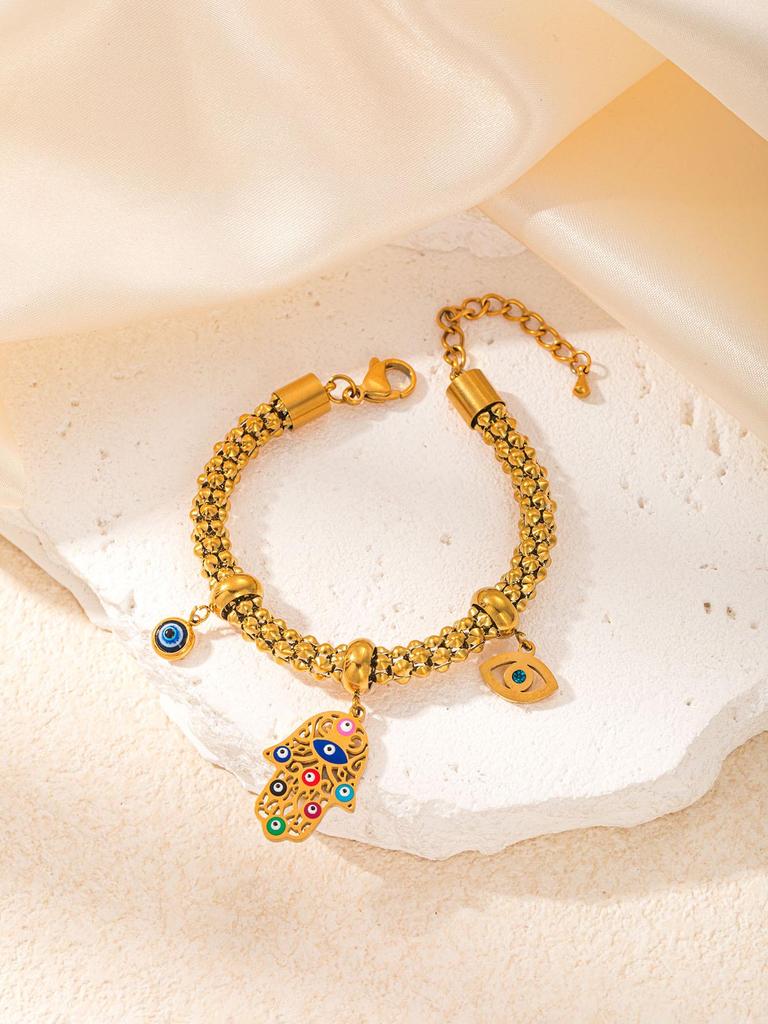 Stainless Steel Women's Jewelry Set: Non-Fading Necklace, Earrings, and Ring - Trendy Fashion Accessories