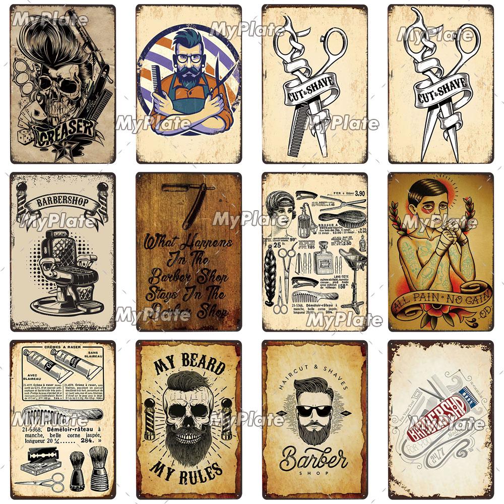 Barber Rules Metal Sign Tin Sign Vintage Decor Room Decoration Metal Plaque Man Cave Bar Sign Poster Home Decor