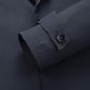 Fengxun Men's Silk Blend Suit Collar Trench Coat