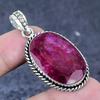 Natural Ruby(Simulated) Gemstone 925 Sterling Silver Jewelry Pendant 1.89" P9Z38