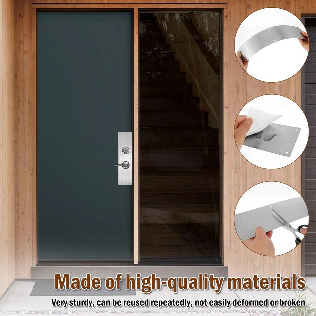 2 STK. Edelstahl-Türschwelle mit 12 Schrauben, satinierte Trittplatte, Kratzschutz für Innen- und Außentüren, 4 x 16 Zoll