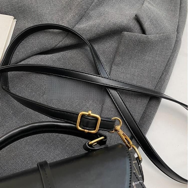 Plaid Splicing Flip Small Square Bag Women's Portable Messenger Bag