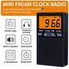 Mini Tragbares FM AM Radio LCD-Anzeige Radioempfänger Eingebauter Lautsprecher Wecker mit 3,5mm Kopfhörerunterstützung Sleep-Timer