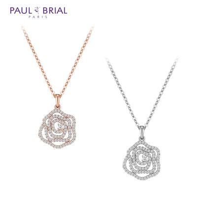 PAULBRIAL PYBN0192 Floral Rose Necklace