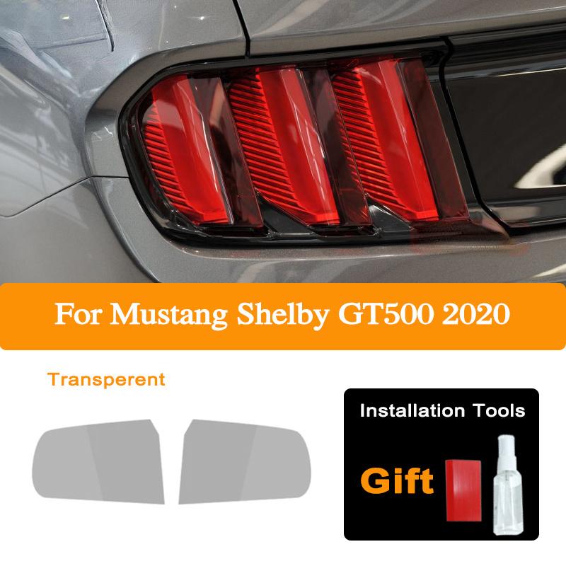Car Headlight Protective Film For Ford Mustang 2015-Present Shelby GT500 Taillight Tint Black Transparent TPU Sticker Accessorie