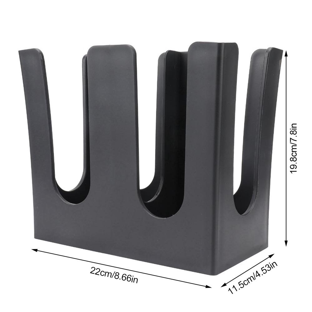 2 Compartments Paper Cup Dispenser Black Storage Rack Reusable Cup and Lid Holder For Countertop