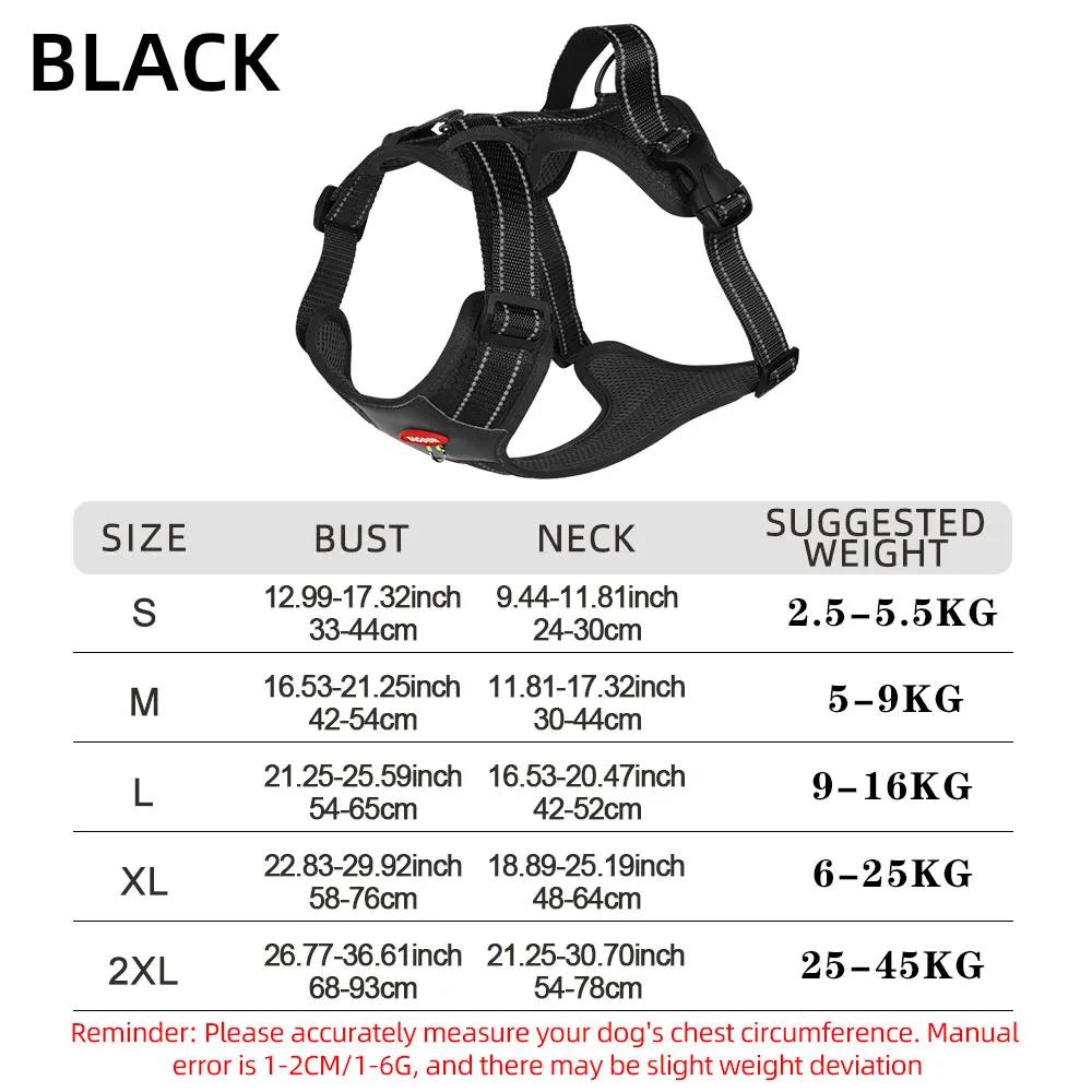 

Reflective Tactical Dog Harness for Medium Large Dogs Waterproof Pet Vest No-Pull Adjustable Training Harness S чёрный
