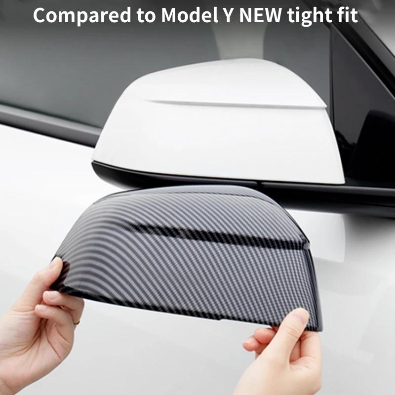 Koolstofpatroon Achteruitkijkspiegelkap Vervangende Cover Voor Tesla Model Y Juniper / Launch 2025 Achteruitkijkspiegelkappen Kap Behuizing