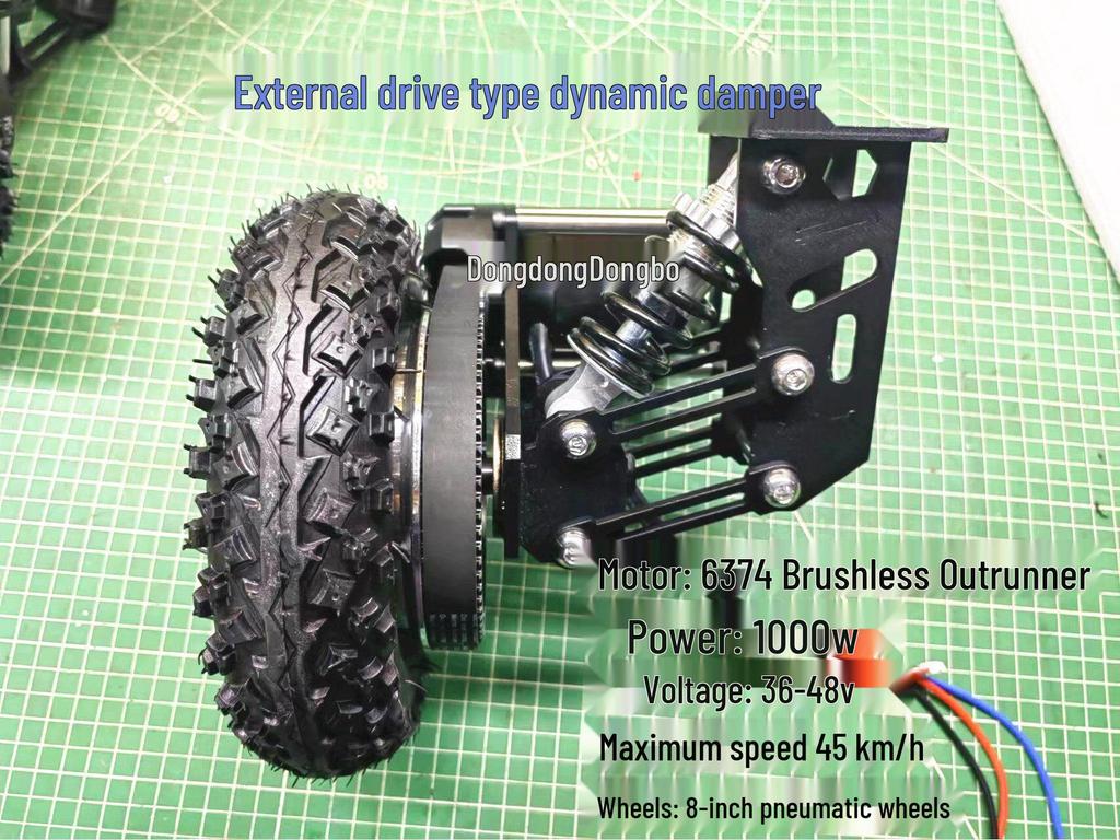 Multifunctional Scooter Robot Trolley Trailer with Steering Shock Absorber, 100kg Load Capacity