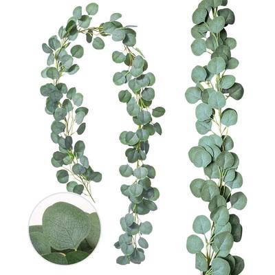 6 Pack Eucalyptus Garland, Artificial Eucalyptus Leaves Table Greenery Garland Wreath Vines Handmade Garlands for Wedding Backdrop Indoor Outdoor
