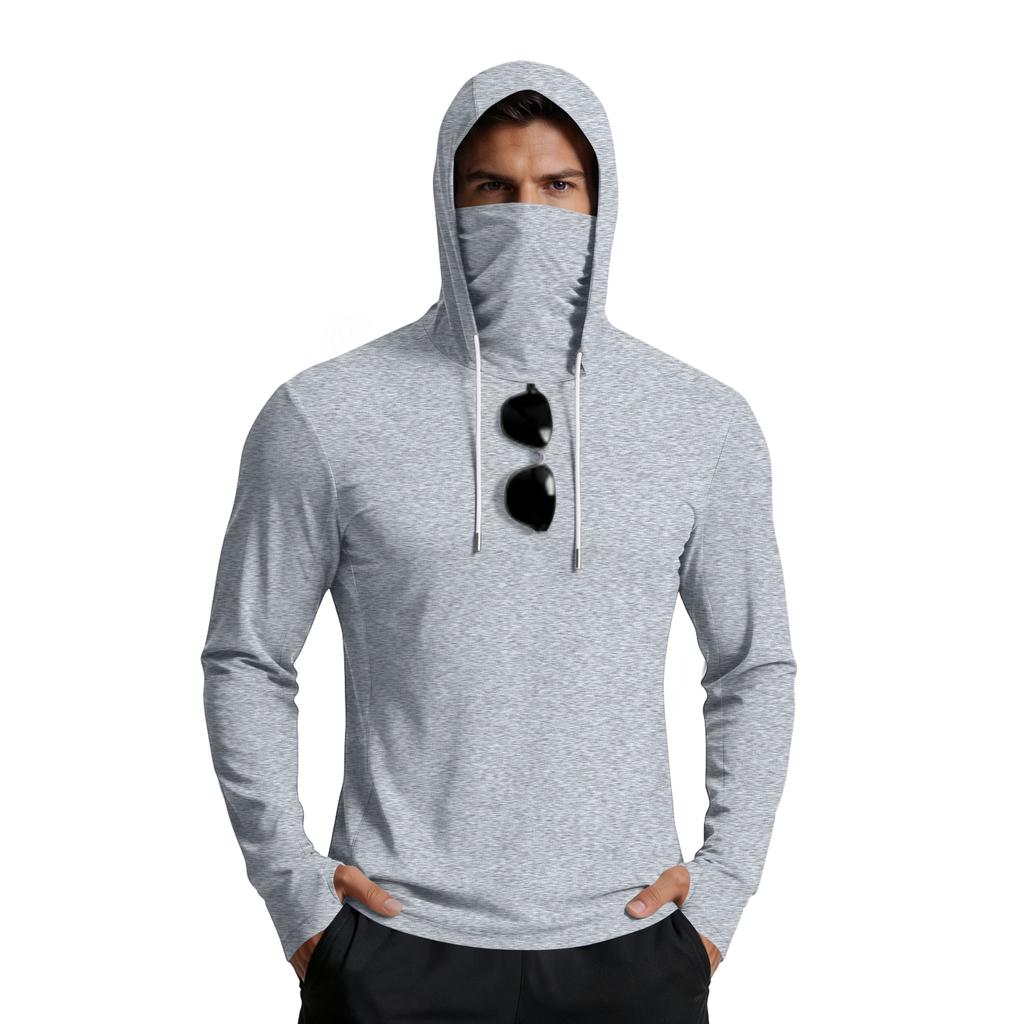 Men Long Sleeve Pullover Hoodie with Adjustable Drawstring Hood Casual Athletic Fit Lightweight Top for Daily Wear