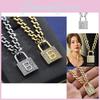 Elegant Geometric Titanium Lock Necklace For Women With Adjustable Length And Stylish Design
