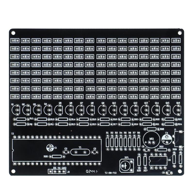 Colorful Voice Activated LED Rhythm Light Display Board With 16X8 Light Panel For Music Visualization Projects
