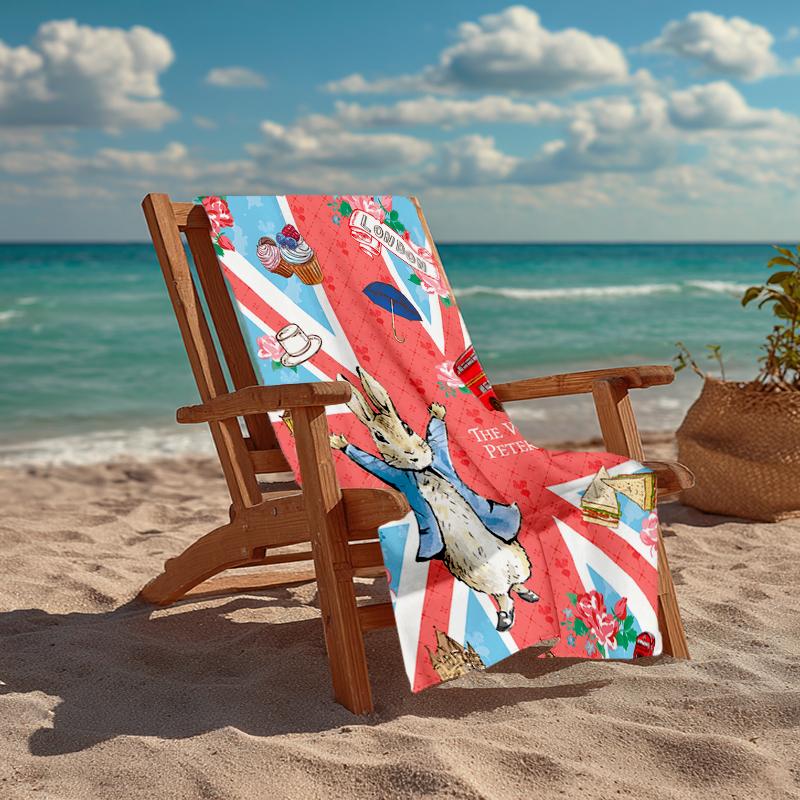 Peter Rabbit Fashion Beach Towel: Ideal for Summer Adventures Soft, Absorbent and Quick Drying Suitable for Swimming and Bathing