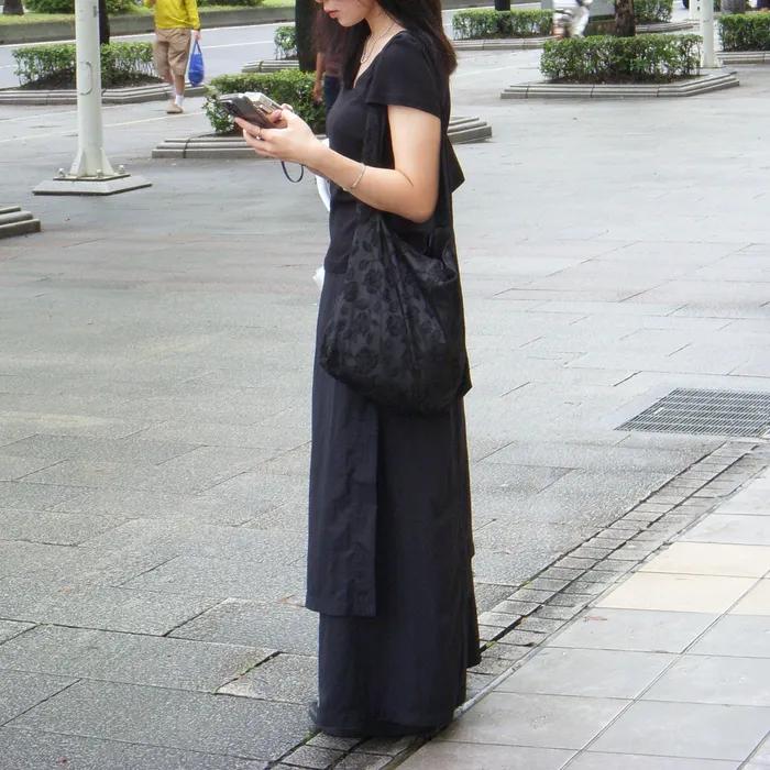 Soft Floral Jacquard Bag [Black]