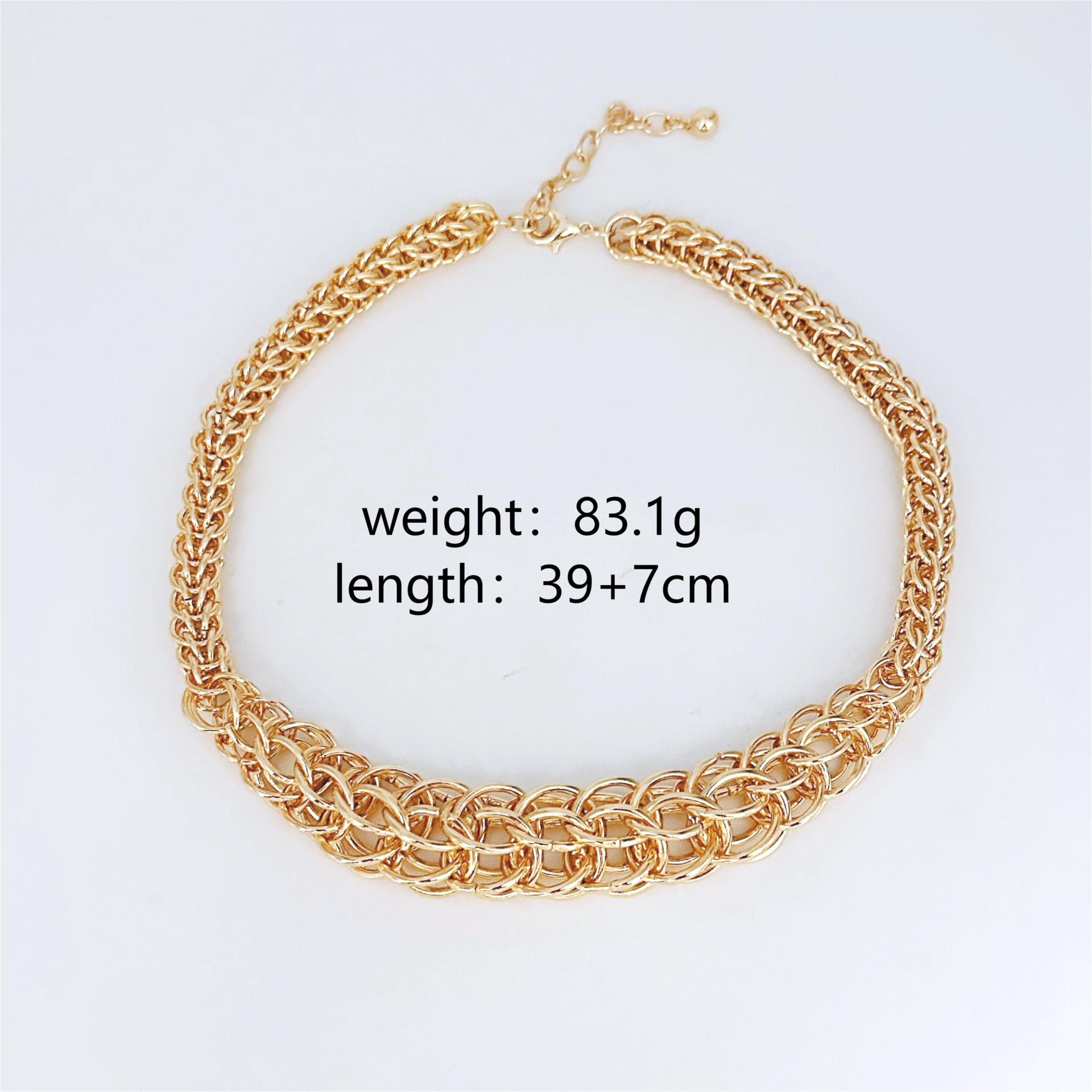 Niche Street Chain Cuban Necklace U-Shaped Electroplating Fashionable Popular Gold And Silver Necklace Exaggerated