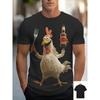 Summer Comfortable Fashionable Men's T-shirt Colorful Retro Portrait Printing Soft Breathable Round Neck Short Sleeved T-shirt