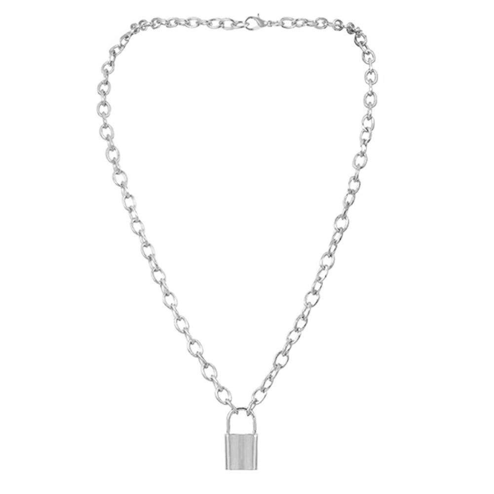 

Accessories, popular simple lock pendant necklace, gender-neutral men s gift items серебряный
