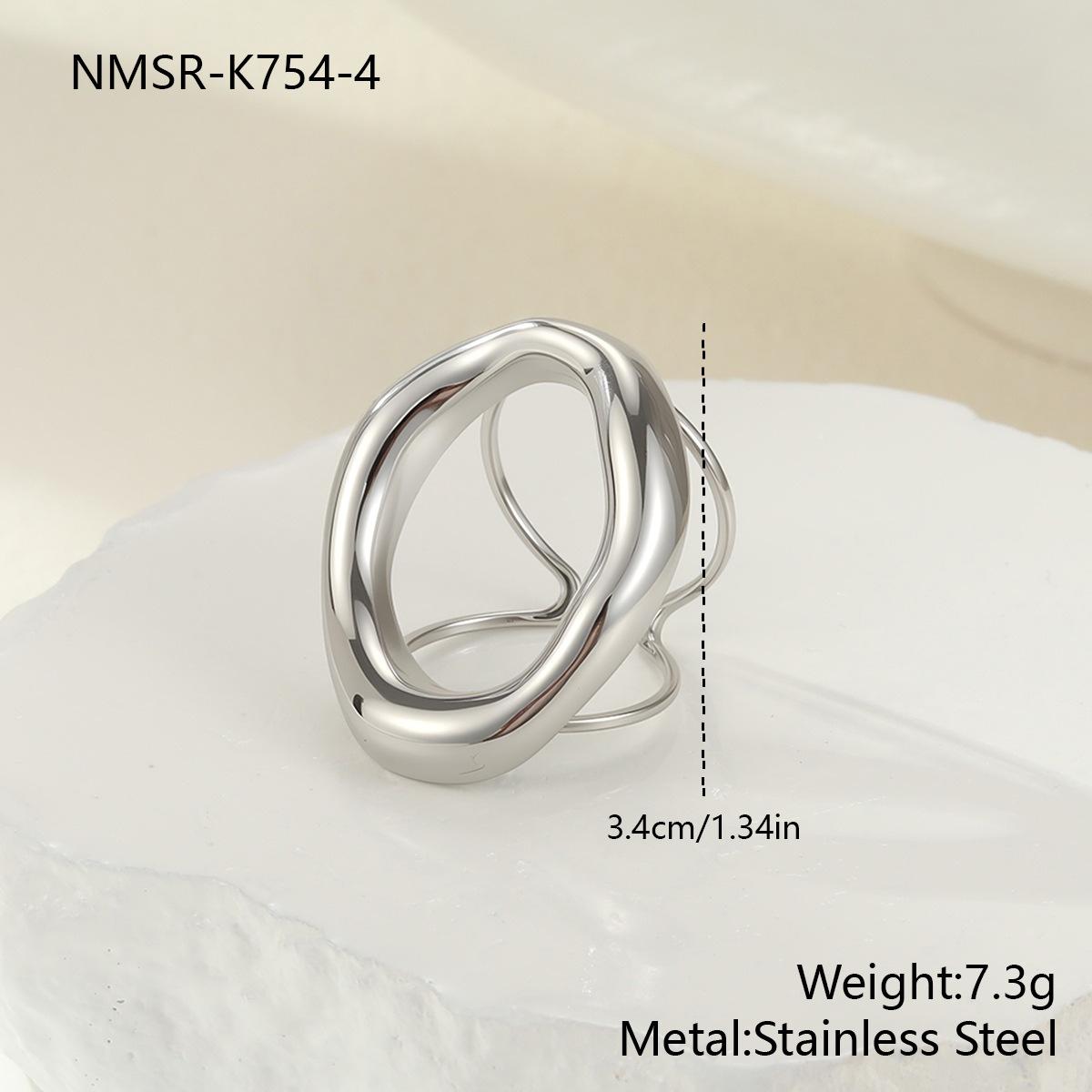 GEMCHIC Women s Geometric Open Adjustable Stainless Steel Ring Set Minimalist Fashion Jewelry