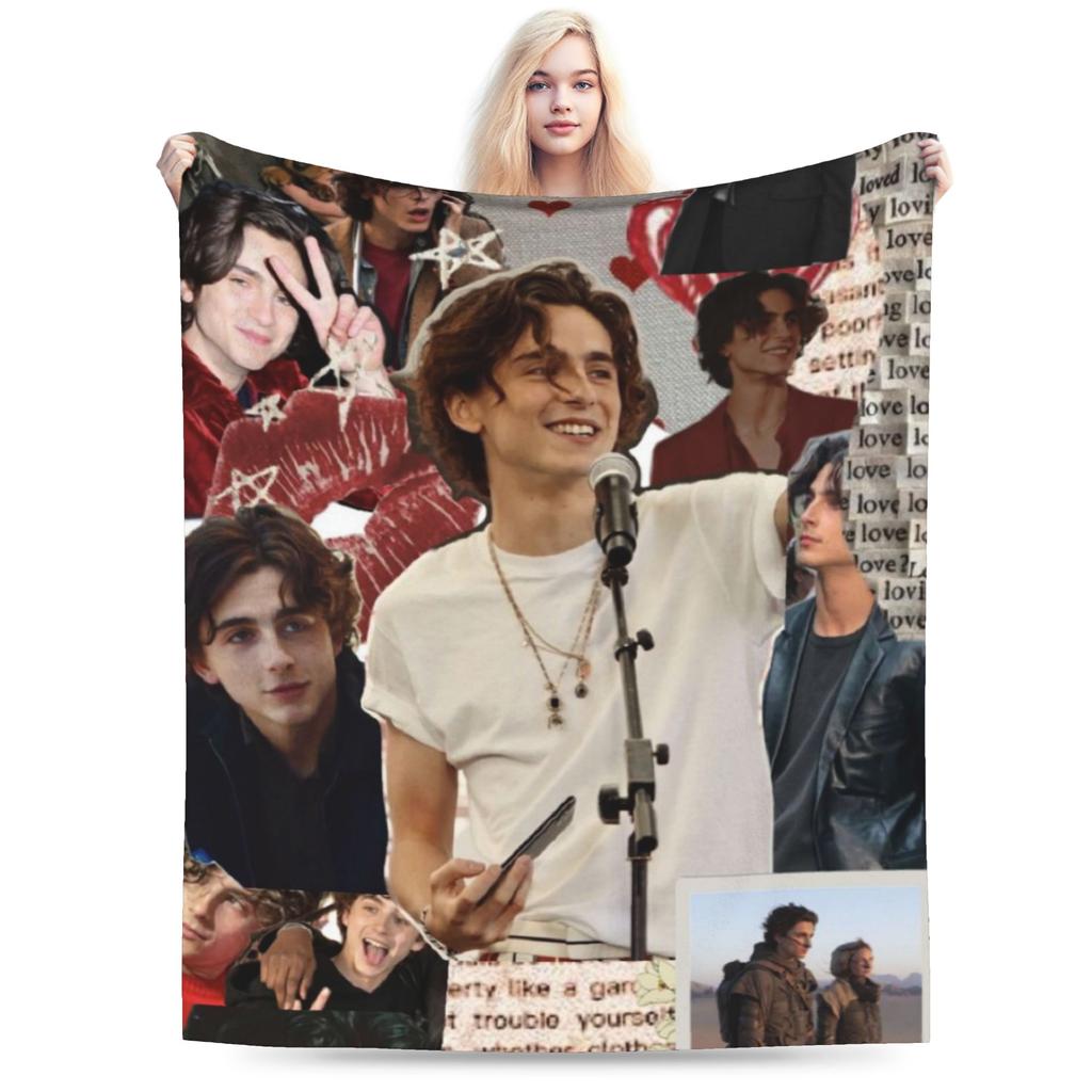 Timothe Chalamet Merch Blanket Lightweight Warm Throw Blankets for Sofa 50x60 Inches Multisize Bedspread