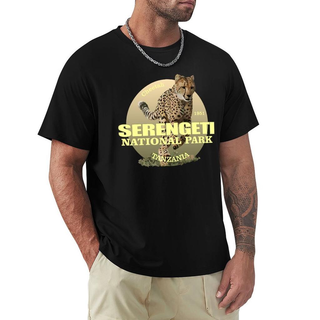 Serengeti National Park (Cheetah)(Wt) Tshirt Casual Daily Graphic Tee