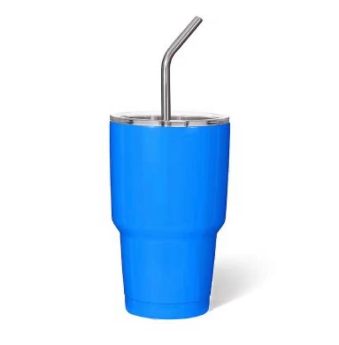 Bouteille thermos en verre à double paroi en acier inoxydable de 2 oz avec couvercle et paille pour bar à domicile, isolation double couche 2OZ