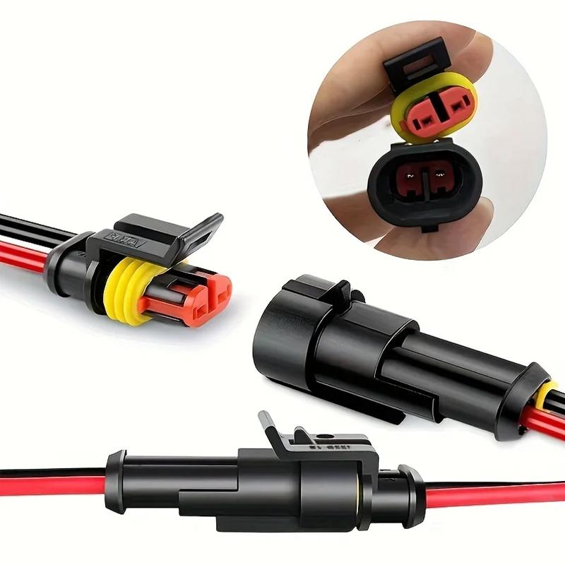 2 Pin Connector Waterproof Connector Male and Female Way 20AWG Wire Suitable for Car Truck Boat Other Wire Connection