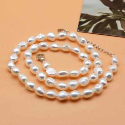Small Baroque Pearl Necklace Super Bright Lustrous Meteorite White Natural Freshwater Pearl Fashion Ladies Necklace