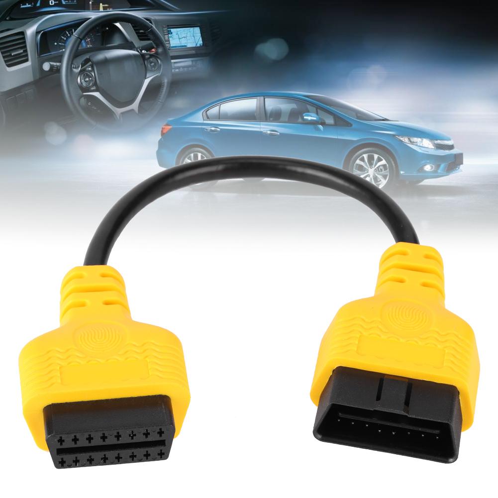 11.8in OBD2 Extension Cable 16Pin Male To Female Extend Cord Connector Diagnostic Adapter